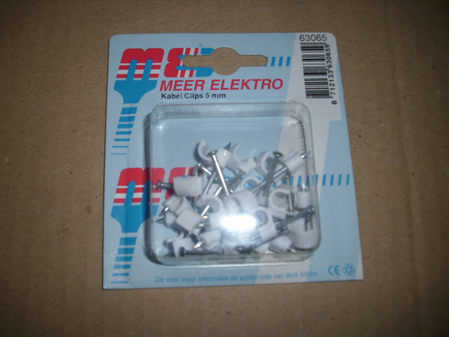 Kabelclips wit 5mm rond (meer electro)